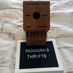 Cutco Brown Wooden Knife Block Preowned